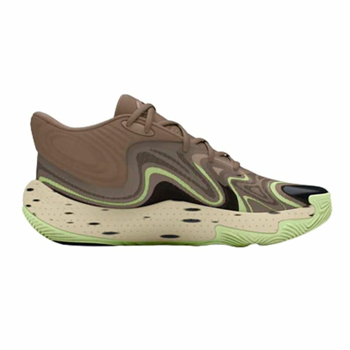 Basketball Shoes for Adults Under Armour Spawn 6 Mid Brown 44