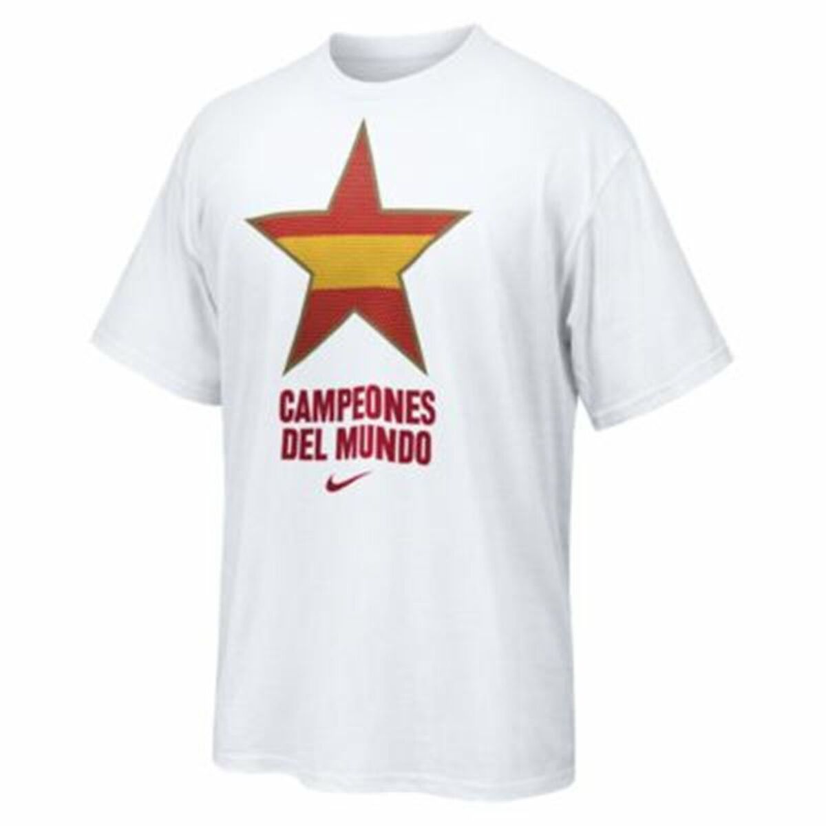 Men’s Short Sleeve T-Shirt Nike Estrella España Campeones del Mundo 2010 White M