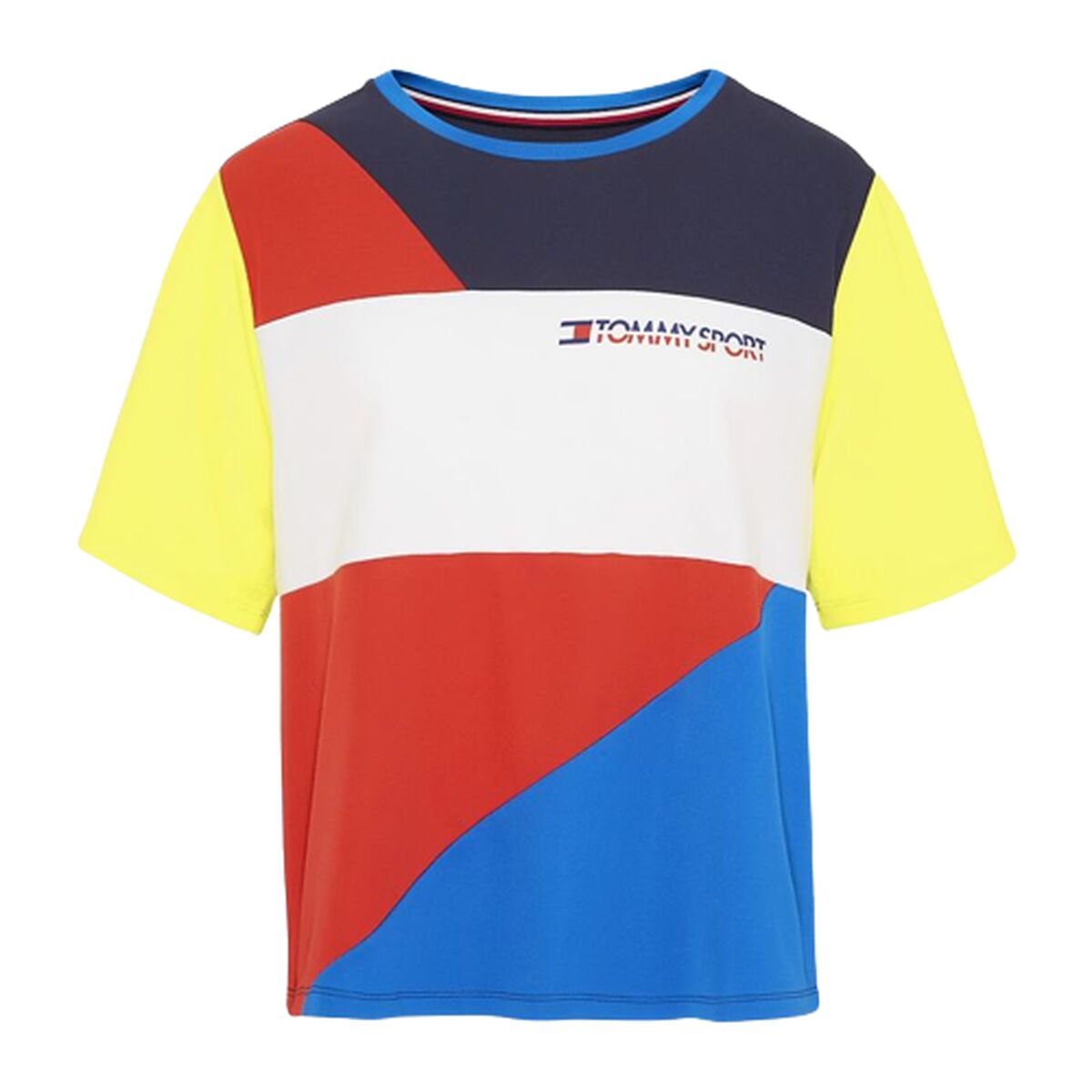 Women’s Short Sleeve T-Shirt Tommy Hilfiger Colour-Blocked Blue S