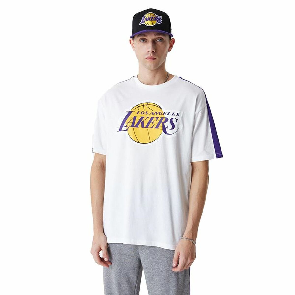 Men’s Short Sleeve T-Shirt New Era NBA Colour Block LA Lakers White S