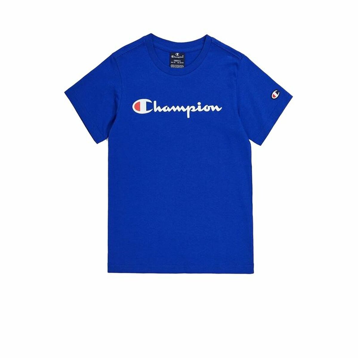 Child's Short Sleeve T-Shirt Champion Crewneck Blue 13-14 Years